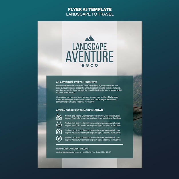 Landscape for travel concept flyer template