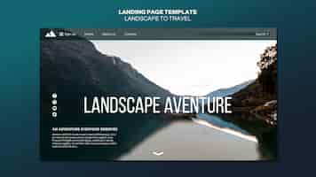 Free PSD landscape for travel concept landing page template