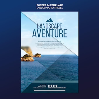 Landscape for travel concept poster template