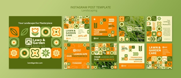 Free PSD landscaping service instagram posts