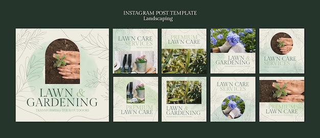 Free PSD landscaping service instagram posts