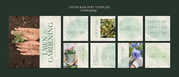 Free PSD landscaping service instagram posts