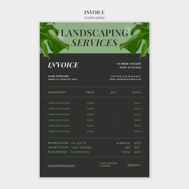 Free PSD landscaping template design