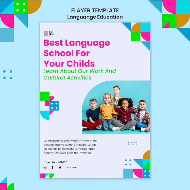 Language learning flyer template