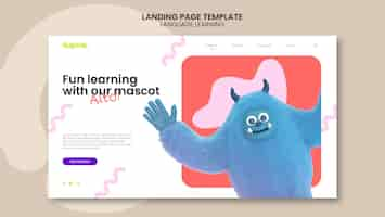 Free PSD language learning template design