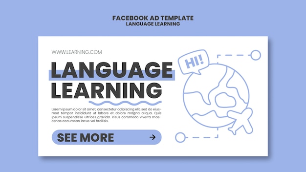 Free PSD language learning template design