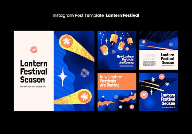 Free PSD lantern festival template design