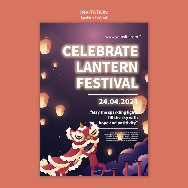 Free PSD lantern festival template design
