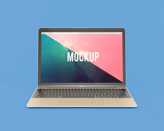 Unleash with Laptop frontal view mock up and style it with PSD Templates