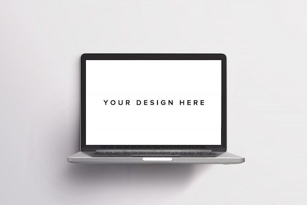 Laptop Mockup on White: Free PSD Template for Computer Laptop Screen Design