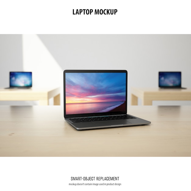 Free PSD laptop mockup