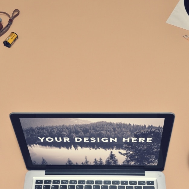 Laptop screen mock up template