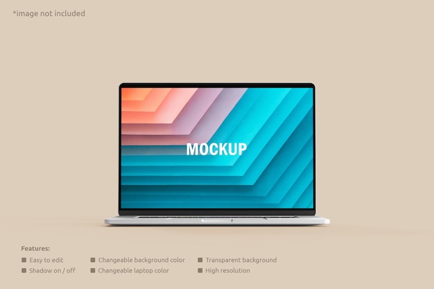 Laptop screen mockup front view