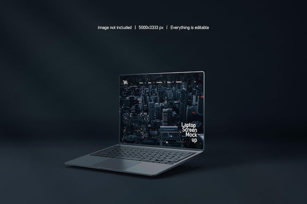 Laptop screen mockup isolated