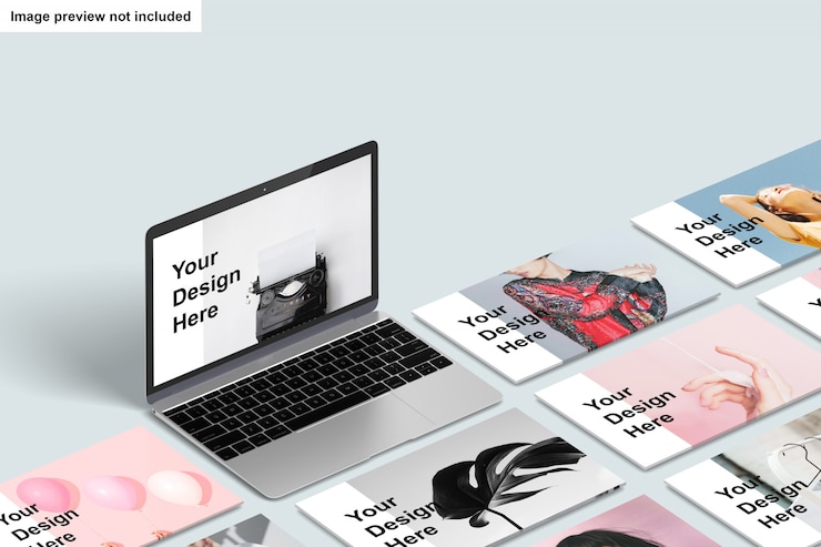  Laptop screen mockup Premium Psd