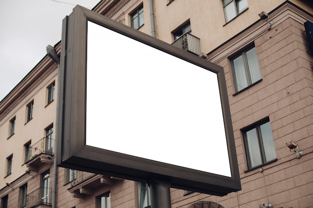 Large shield for outdoor advertising, installed along highways, streets and crowded place