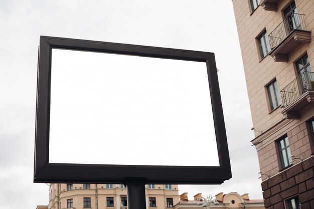 Large shield for outdoor advertising, installed along highways, streets and crowded place