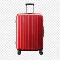 Free PSD large suitcase with wheels and handle isolated on transparent background