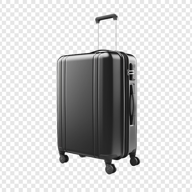 Large Suitcase with Wheels and Handle isolated on Transparent Background