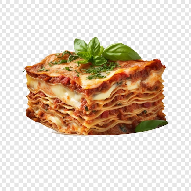 Lasagna isolata su sfondo trasparente