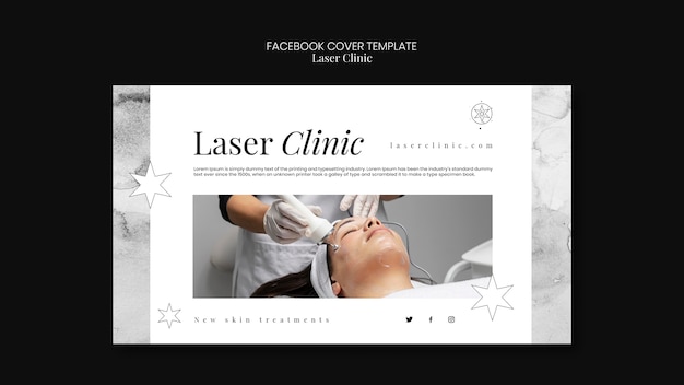 PSD gratuito modello di copertina facebook della clinica laser