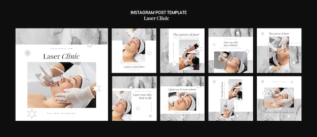 Free PSD laser clinic  instagram posts template