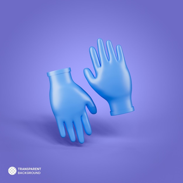 Latex hand gloves icon isolated 3d render illustration