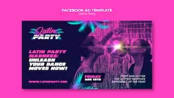 Free PSD latino party facebook template