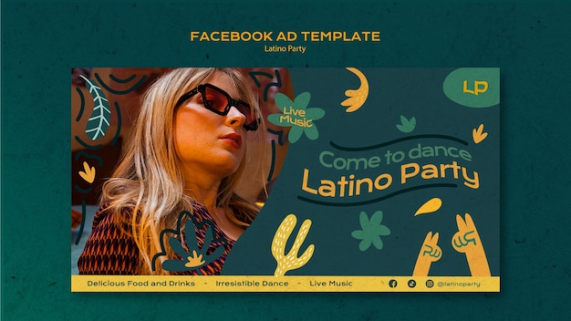 Latino party facebook template