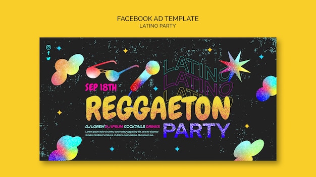 Free PSD latino party facebook template