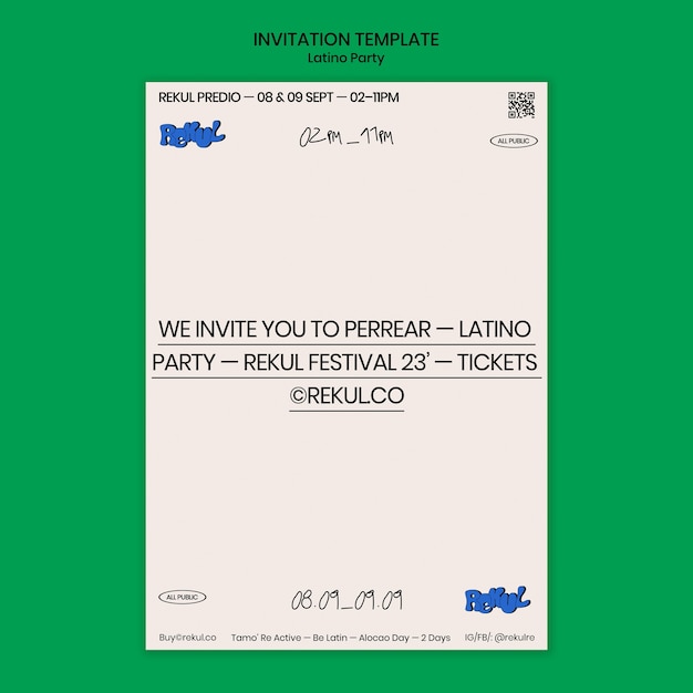 Free PSD latino party invitation template