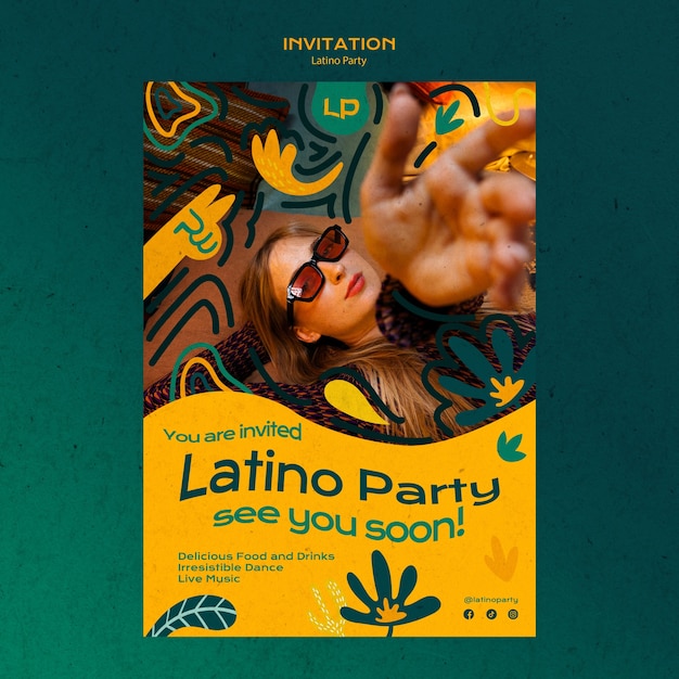 Modello di invito a una festa latina