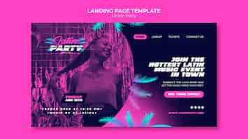 Free PSD latino party landing page template