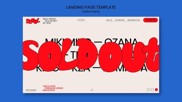 Latino party landing page template