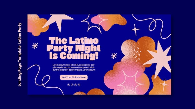 Free PSD latino party landing page template