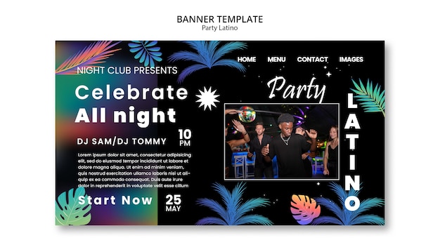 Latino party landing page template