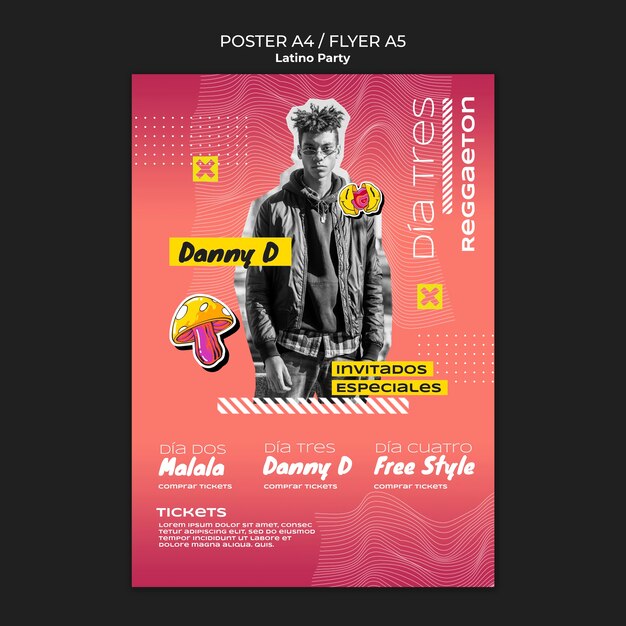 latino party poster template