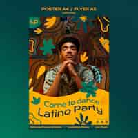 Free PSD latino party poster template