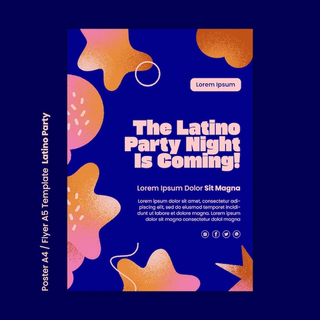 Latino party poster template