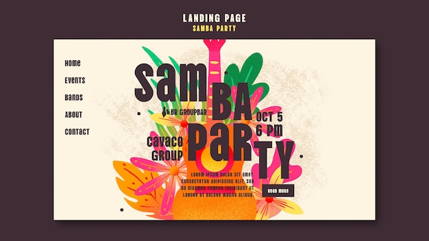 Free PSD latino party template design