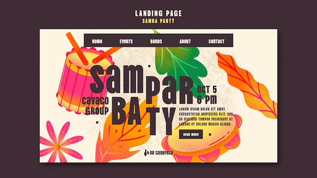 Free PSD latino party template design