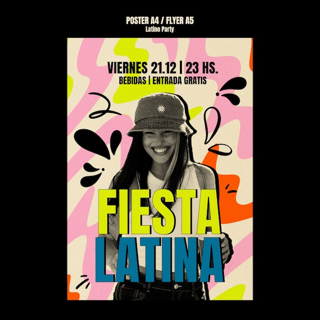 Latino Party Template Design Free PSD – Download for PSD