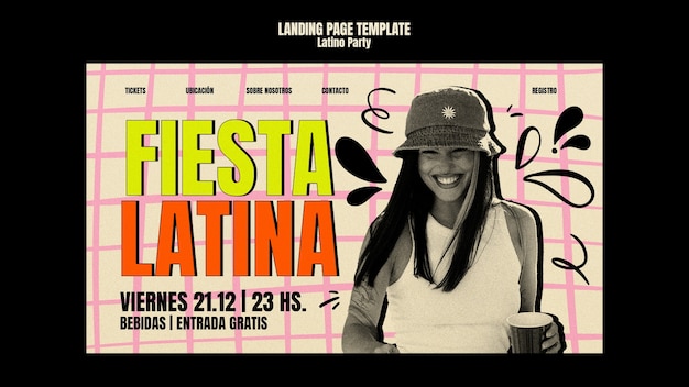 Free PSD latino party template design