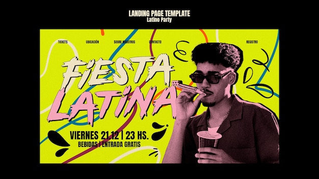 Free PSD latino party template design