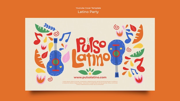 Latino party youtube cover template