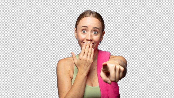 Free PSD laughing at you pointing to camera and making fun of or mocking you