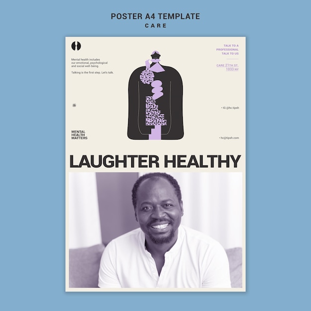 Laughter healthy poster template