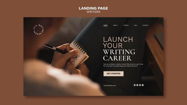 Launch your writing career landing page