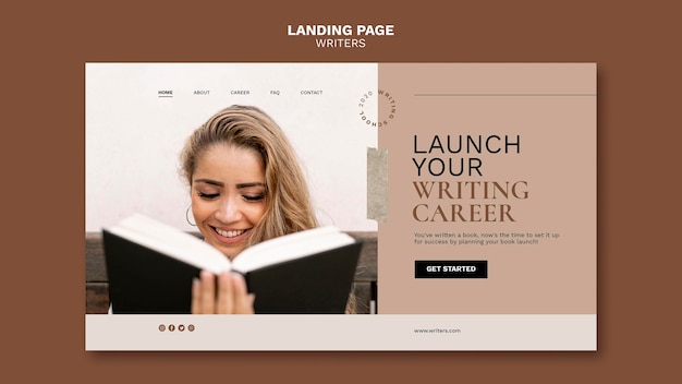 Launch your writing career landing page