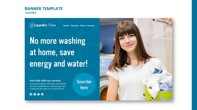 ランドリーサービスバナーテンプレート